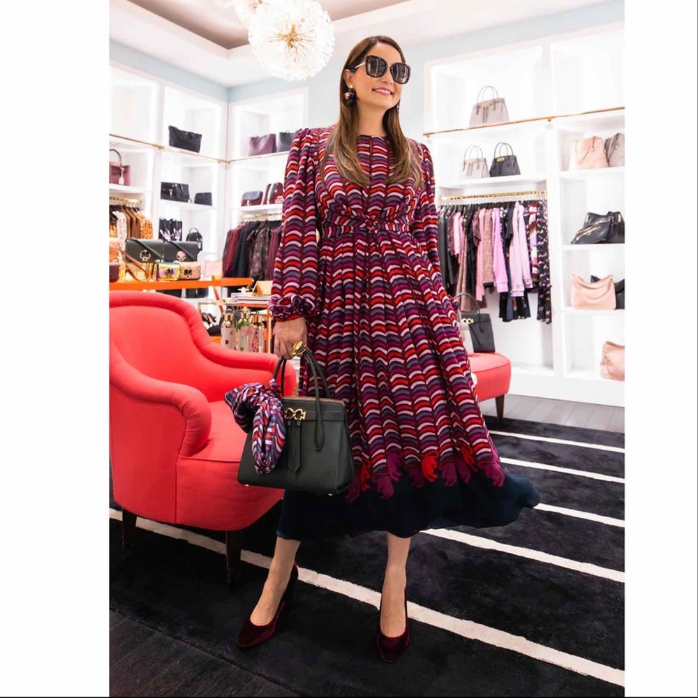 Kate Spade Rawr Panther Runway midi dress